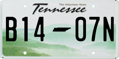 TN license plate B1407N