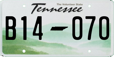 TN license plate B1407O