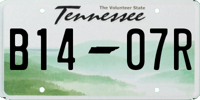 TN license plate B1407R
