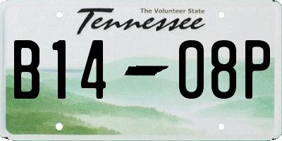 TN license plate B1408P
