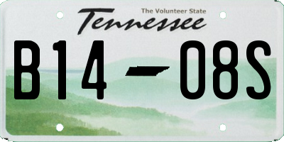TN license plate B1408S