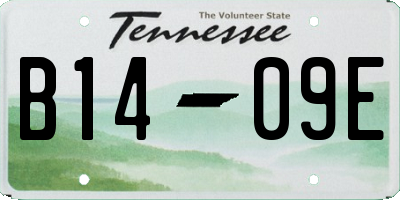 TN license plate B1409E