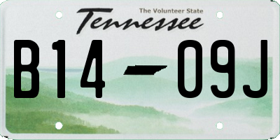 TN license plate B1409J