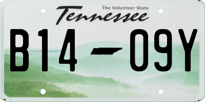 TN license plate B1409Y