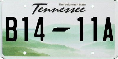 TN license plate B1411A
