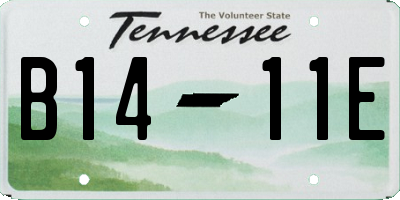 TN license plate B1411E
