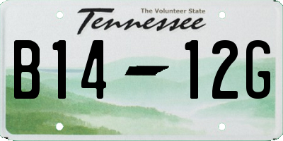 TN license plate B1412G