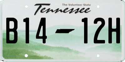 TN license plate B1412H