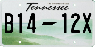 TN license plate B1412X