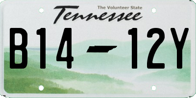 TN license plate B1412Y