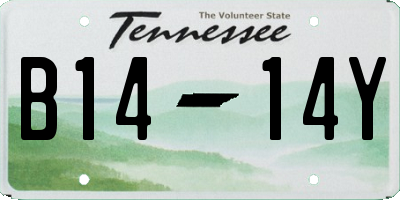 TN license plate B1414Y