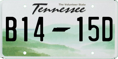 TN license plate B1415D