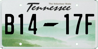 TN license plate B1417F