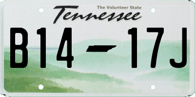 TN license plate B1417J