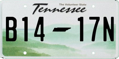 TN license plate B1417N