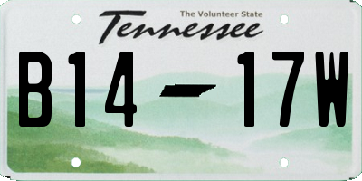 TN license plate B1417W