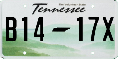 TN license plate B1417X