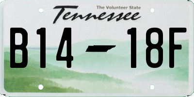 TN license plate B1418F