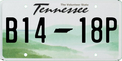 TN license plate B1418P
