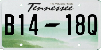 TN license plate B1418Q