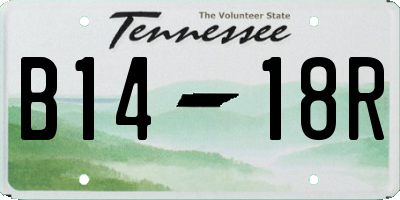 TN license plate B1418R