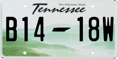 TN license plate B1418W