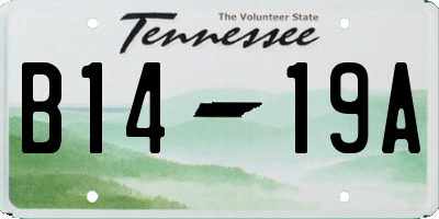 TN license plate B1419A