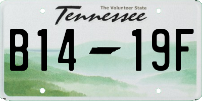 TN license plate B1419F