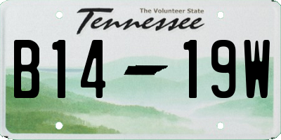 TN license plate B1419W