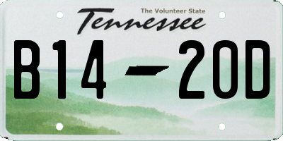 TN license plate B1420D
