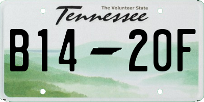 TN license plate B1420F