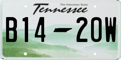 TN license plate B1420W