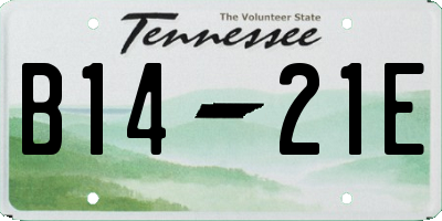 TN license plate B1421E