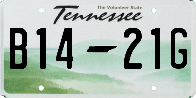 TN license plate B1421G