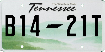 TN license plate B1421T