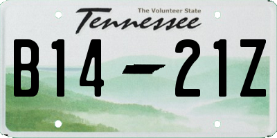 TN license plate B1421Z