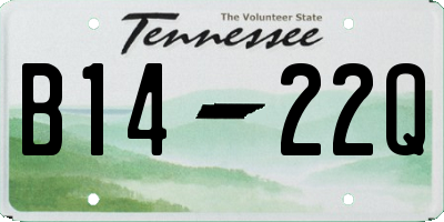 TN license plate B1422Q