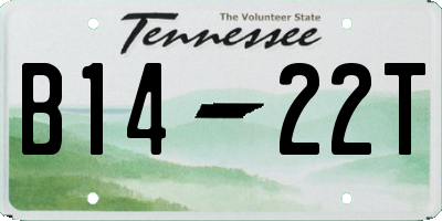TN license plate B1422T