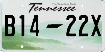 TN license plate B1422X