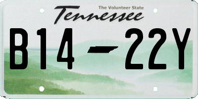 TN license plate B1422Y