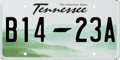 TN license plate B1423A