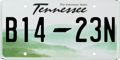 TN license plate B1423N