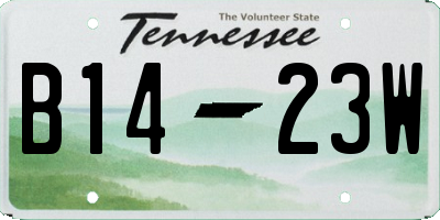 TN license plate B1423W