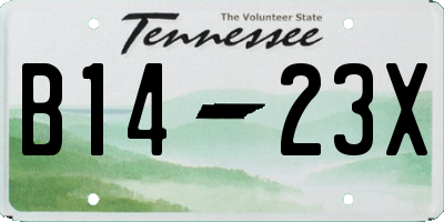 TN license plate B1423X