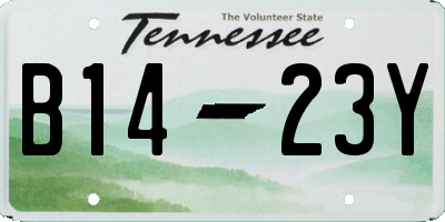 TN license plate B1423Y