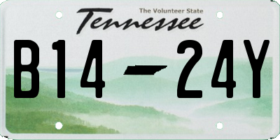 TN license plate B1424Y