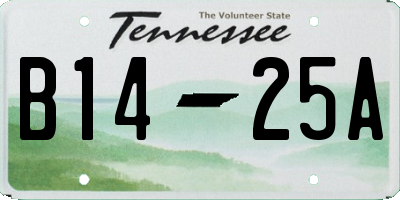 TN license plate B1425A