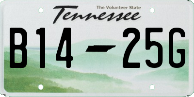 TN license plate B1425G