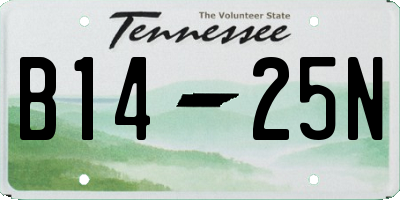 TN license plate B1425N