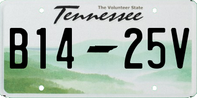 TN license plate B1425V